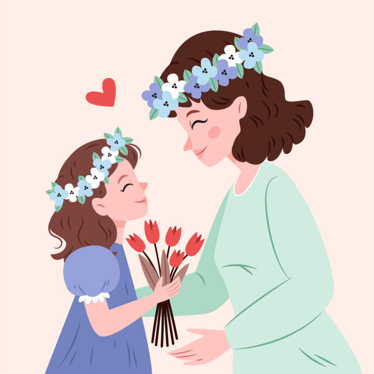 Mother and daughter moment