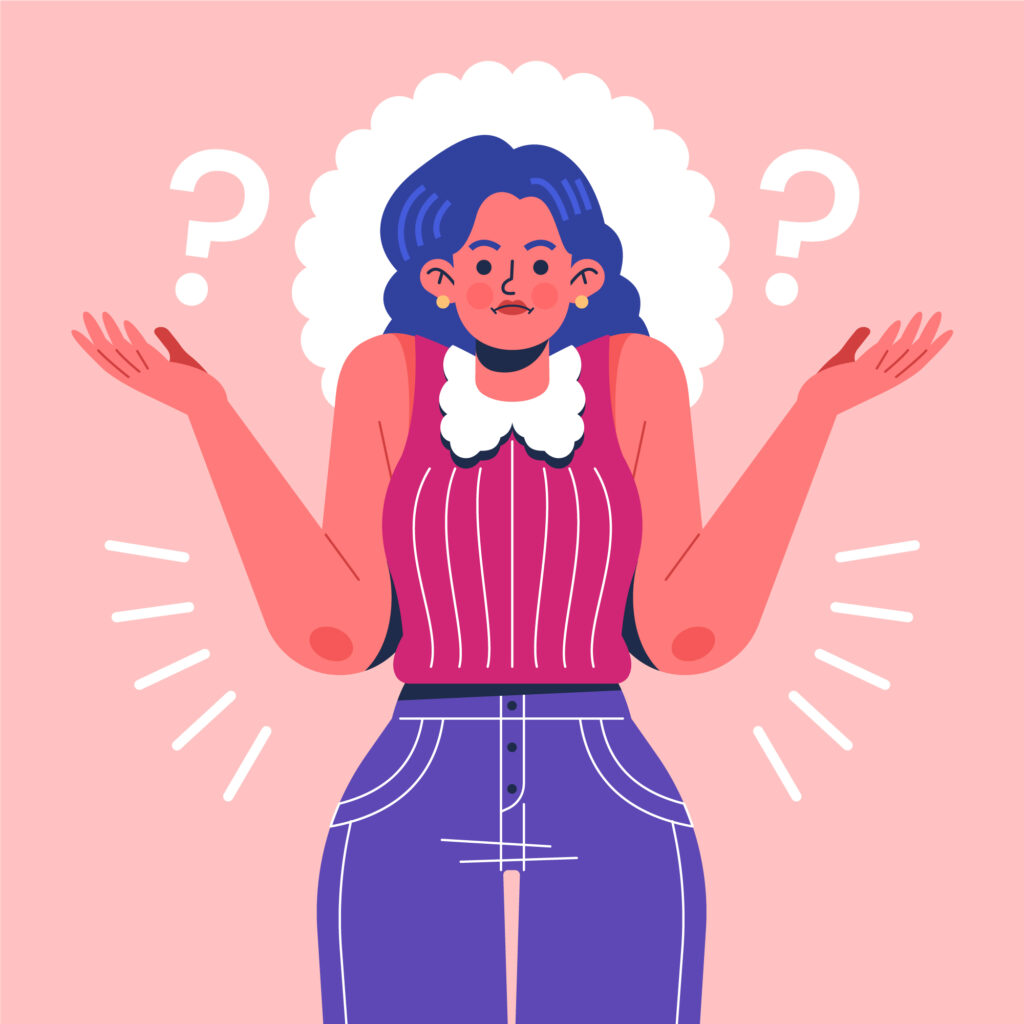 woman trying to find the reason